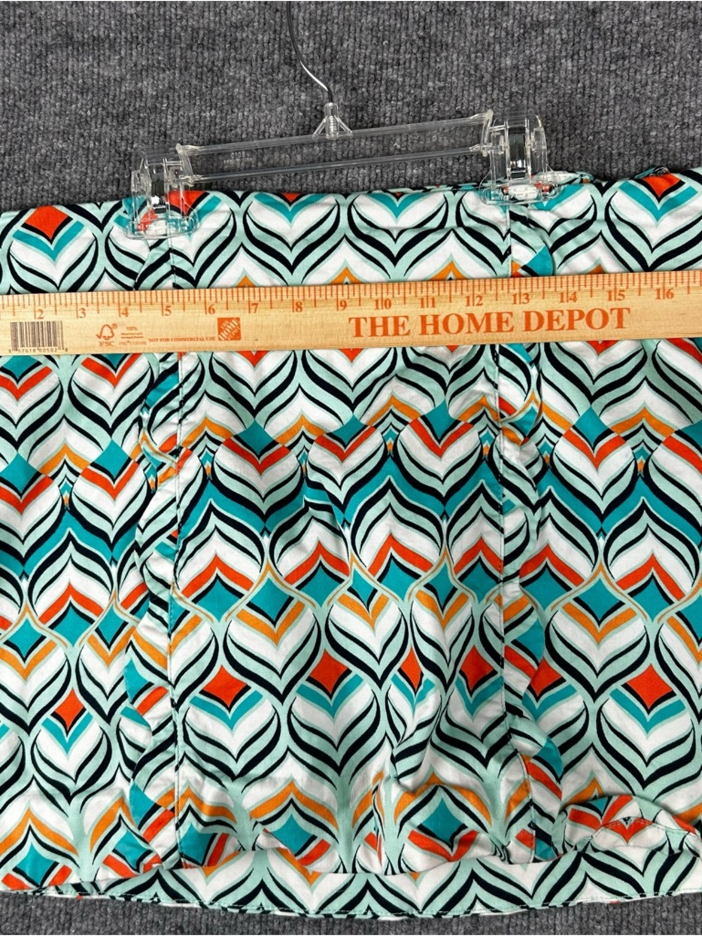 Crown & Ivy Geo Print Skort Retro Y2K Mini Colorblock Teal Orange Size 8 - Picture 10 of 11
